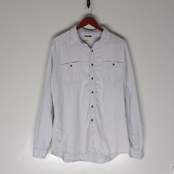GH Bass & Co Gray Linen Cotton Button up |  Men's Large‎ - Picture 1 of 9